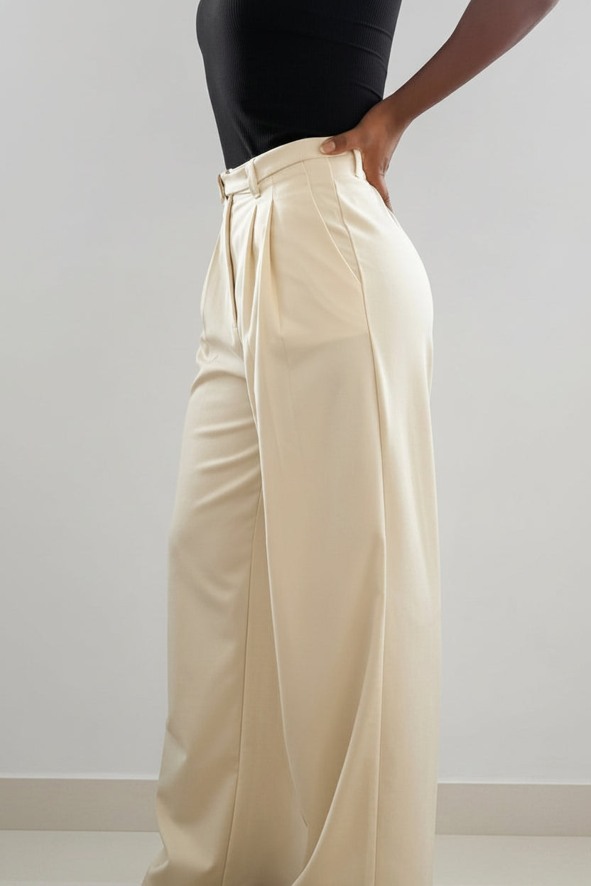 PANTALÓN PALAZO SIENNA CREAM