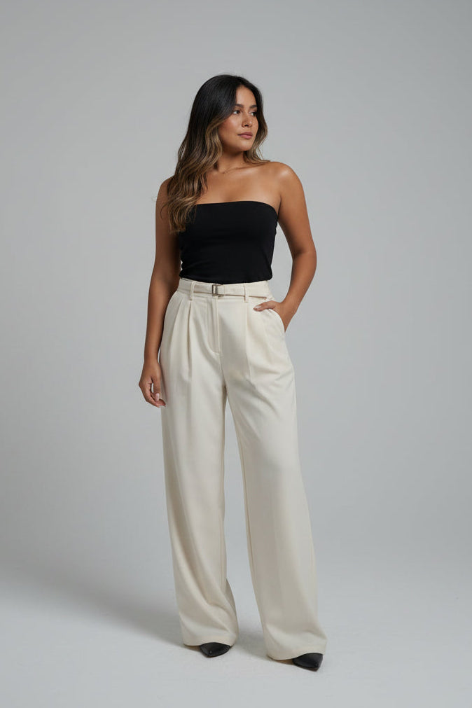 PANTALÓN PALAZO SIENNA CREAM